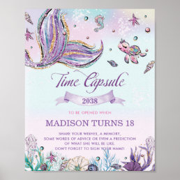 Whimsical Mermaid Tail Under the Sea Time Capsule Poster