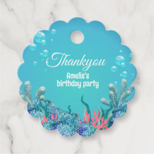 Whimsical Mermaid Under the Sea Birthday Favor Tags