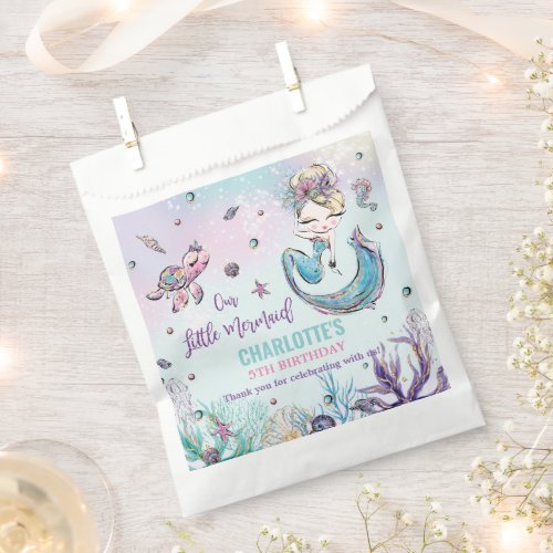 Whimsical Mermaid Under the Sea Birthday Party Favor Bag