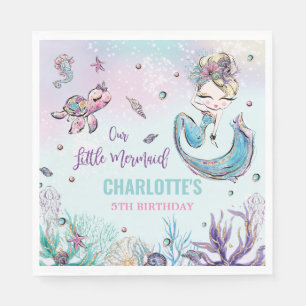 Whimsical Mermaid Under the Sea Birthday Party Napkins