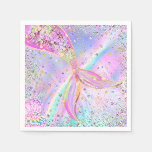 Whimsical Mermaid Under the Sea Birthday Party Napkins