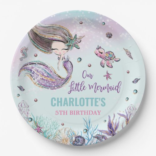 Whimsical Mermaid Under the Sea Birthday Party Paper Plates