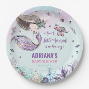 Whimsical Mermaid Under the Sea Girl Baby Shower Paper Plates