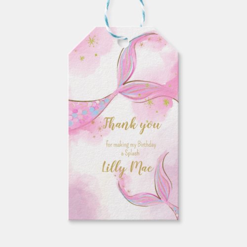 Whimsical Mermaid Under The Sea Thank You Tag Gif Gift Tags