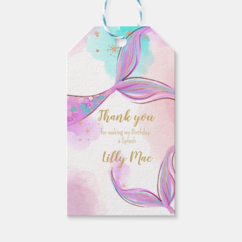 Whimsical Mermaid Under The Sea Thank You Tag Gift Tags