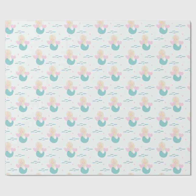 Whimsical Mermaid Wrapping Paper (Flat)