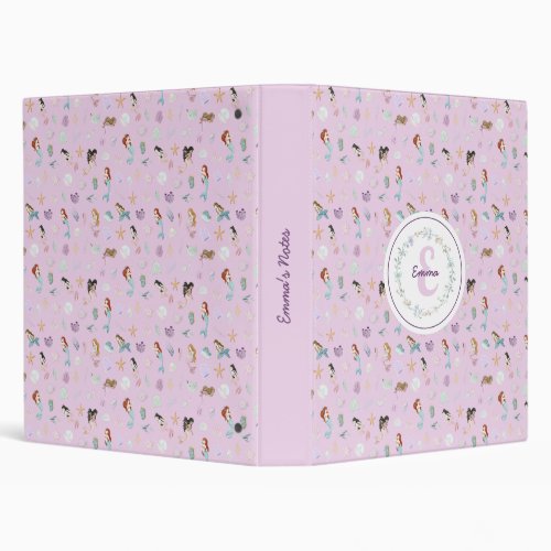 Whimsical Mermaids Monogram 3 Ring Binder