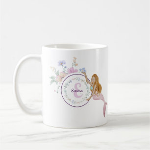 Whimsical Mermaids Monogram Coffee Mug
