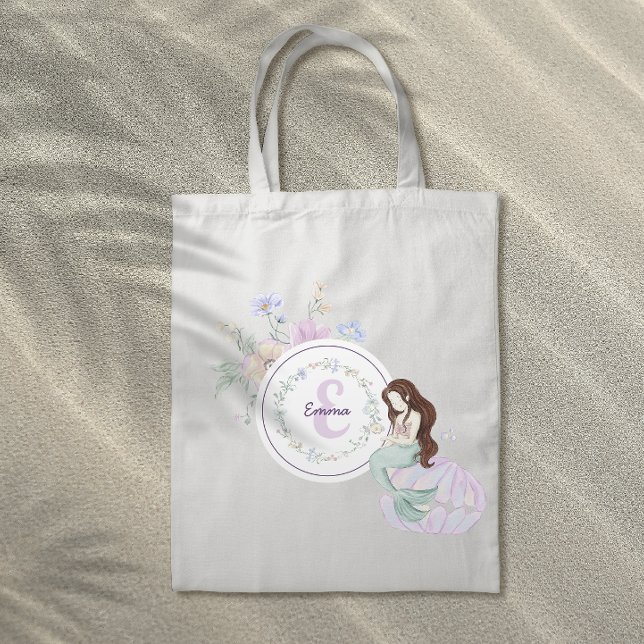 Whimsical Mermaids Monogram Tote Bag (Creator Uploaded)