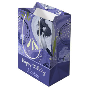 Whimsical Mermaids Purple Abstract Medium Gift Bag