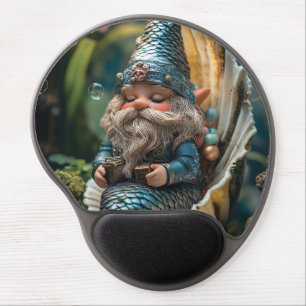 Whimsical Merman Gnome Figurine in Seashell - Unde Gel Mouse Pad