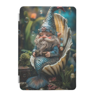 Whimsical Merman Gnome Figurine in Seashell - Unde iPad Mini Cover
