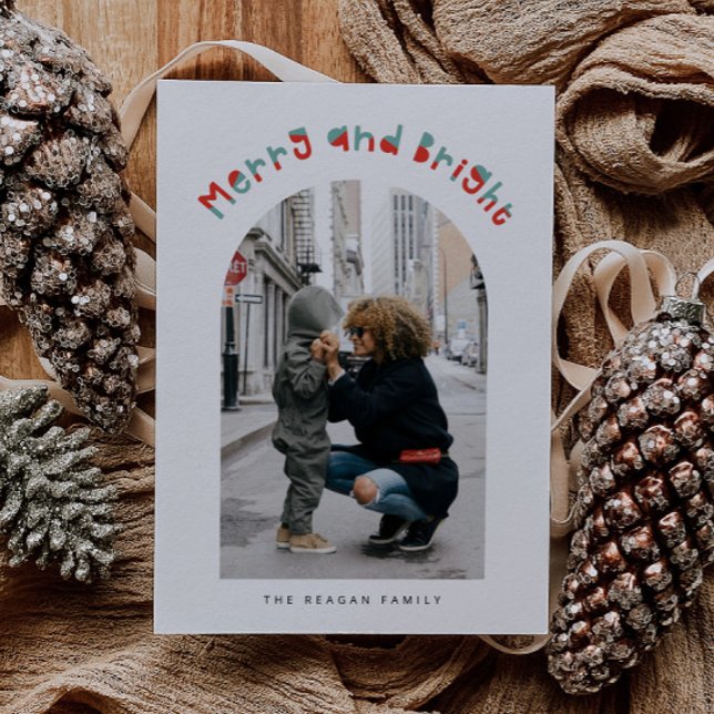Whimsical Merry and Bright Arch Frame Christmas Holiday Card (Creator Uploaded)