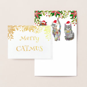 Whimsical Merry Catmus Cats Christmas Cards