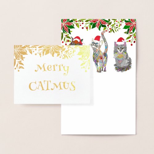 Whimsical Merry Catmus Cats Christmas Cards