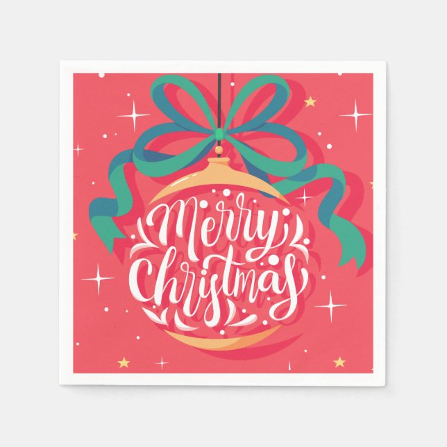 Whimsical Merry Christmas | Christmas Napkins (Front)
