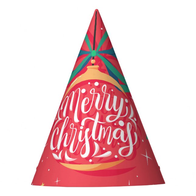 Whimsical Merry Christmas | Christmas Party Hat (Front)