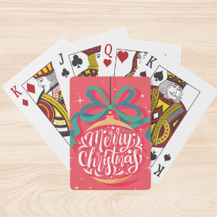 Whimsical Merry Christmas Christmas Poker Cards