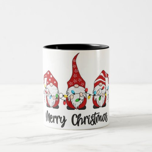 Whimsical Merry Christmas Gnomes Coffee Mug