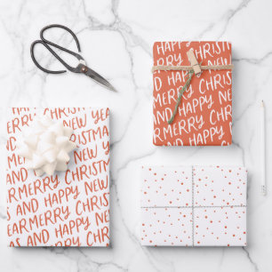 Whimsical Merry Christmas Happy New Year  Wrapping Paper Sheets