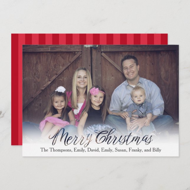 Whimsical Merry Christmas Photo Cards 1 Photo (Front/Back)