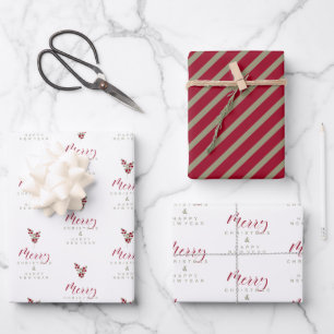 Whimsical Merry Christmas Quote Classic Christmas Wrapping Paper Sheets