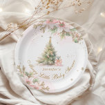 Whimsical Merry Little Baby shower Pink gold Paper Plates<br><div class="desc">Whimsical Merry Little Baby shower Pink gold Paper Plates 
Matching items available.</div>