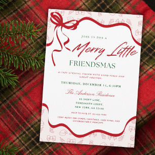 Whimsical Merry Little Friendsmas Christmas Party Invitation