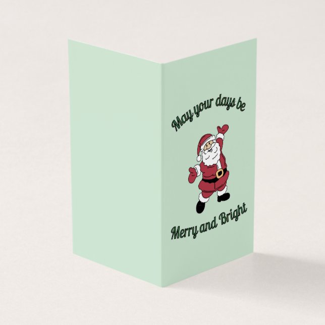 Whimsical Merry Santa Xmas Card (Outside)