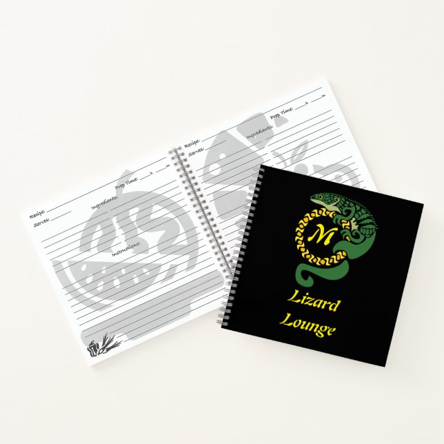 Whimsical Mexican Alligator Lizard Climbing Tribal Notebook (Inside)