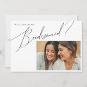 Whimsical Minimal Photo Bridesmaid Proposal Card (Front)