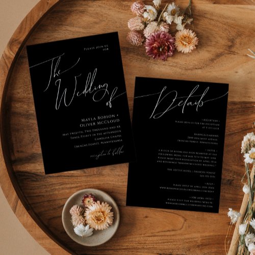 Whimsical Minimal Script All In One Wedding Of Invitation