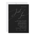Whimsical Minimal Script | Black Just Love Wedding