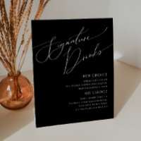 Whimsical Minimal Script | Black Signature Drinks