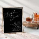 Whimsical Minimal Script | Black Signature Drinks Poster<br><div class="desc">This whimsical minimal script | black signature drinks poster is perfect for your classic simple black and white minimal modern boho wedding. The design features elegant, delicate, and romantic handwritten calligraphy lettering with formal shabby chic typography. The look will go well with any wedding season: spring, summer, fall, or winter!...</div>