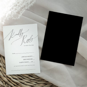Whimsical Minimal Script   Black Song Request RSVP Card