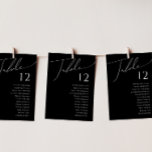 Whimsical Minimal Script Black Table Number Chart<br><div class="desc">This whimsical minimal script black table number chart is perfect for your classic simple black and white minimal modern boho wedding. The design features elegant, delicate, and romantic handwritten calligraphy lettering with formal shabby chic typography. The look will go well with any wedding season: spring, summer, fall, or winter! The...</div>