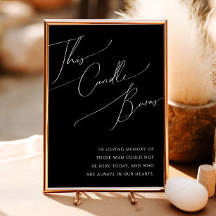Whimsical Minimal Script   Black This Candle Burns Poster