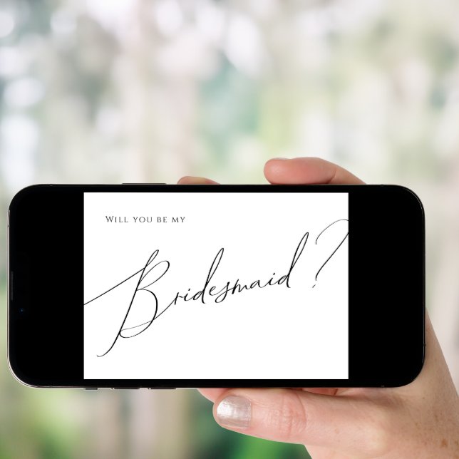 Whimsical Minimal Script Bridesmaid Proposal Card (Front Digital)