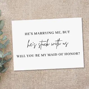 Whimsical Minimal Script Bridesmaid Proposal Card