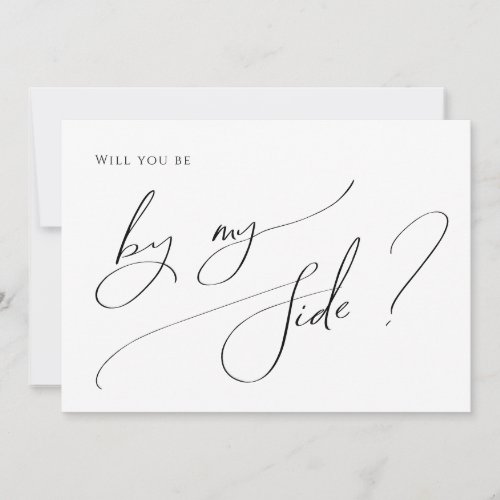 Whimsical Minimal Script By My Side Proposal Card