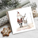 Whimsical Minimalist Santa Claus Christmas Company Holiday Card<br><div class="desc">Surprise and bring joy to your close ones and make the celebration unforgettable.
For further customization,  please click the "customize further" link and use our design tool to modify this template.</div>