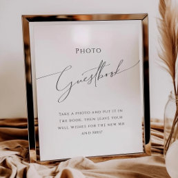Whimsical Minimalist Scrip | Photo Guest Book Sign