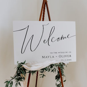 Whimsical Minimalist Script 30x20 Welcome Foam Board