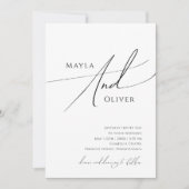 Whimsical Minimalist Script All In One Wedding Invitation (Front)