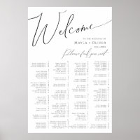 Whimsical Minimalist Script Alphabetical Seating P