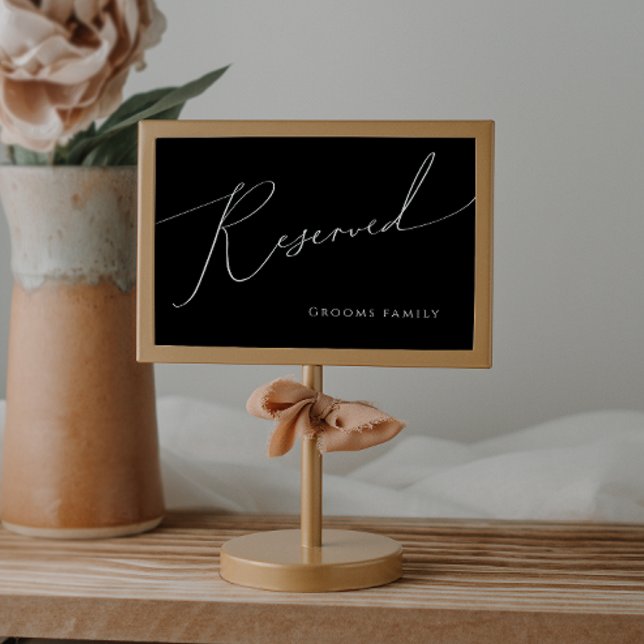 Whimsical Minimalist Script | Black Reserved Sign (Creator Uploaded)