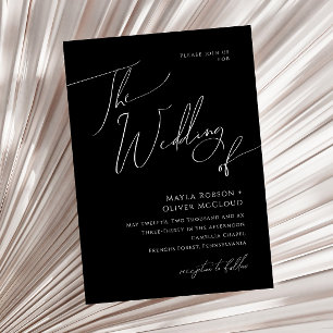 Whimsical Minimalist Script Black The Wedding Of Invitation