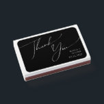 Whimsical Minimalist Script | Black Wedding Favor Matchboxes<br><div class="desc">These whimsical minimalist script | black wedding favor matchboxes are perfect for your classic simple black and white minimal modern boho wedding. The design features elegant, delicate, and romantic handwritten calligraphy lettering with formal shabby chic typography. The look will go well with any wedding season: spring, summer, fall, or winter!...</div>