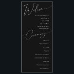 Whimsical Minimalist Script | Black Wedding Program<br><div class="desc">This whimsical minimalist script | black wedding program is perfect for your classic simple black and white minimal modern boho wedding. The design features elegant, delicate, and romantic handwritten calligraphy lettering with formal shabby chic typography. The look will go well with any wedding season: spring, summer, fall, or winter! The...</div>